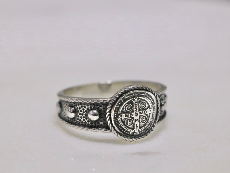 Factory 925 Sterling Silver Religious charm ring size 10