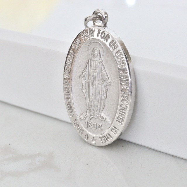 Sterling silver Miraculous Medal from Medjugorje - Medjugorje Jewelry