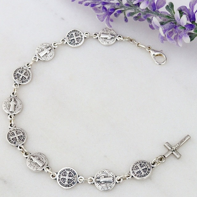 Hand made Saint Benedict rosary bracelet - Medjugorje Jewelry