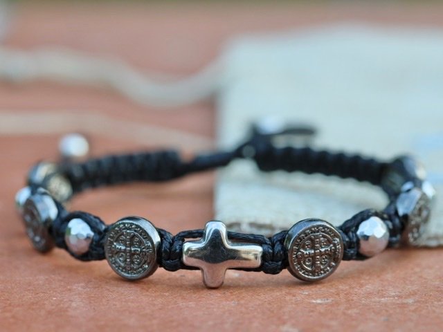 Hematite clearance rosary bracelet