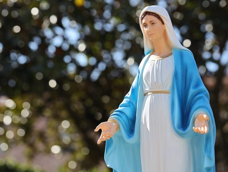 "60 cm Our Lady of Grace Statue – Virgin Mary Marble Powder Sculpture ...