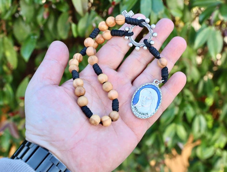 Peace Chaplet Rosary with Olive Wood Beads” - Medjugorje Jewelry